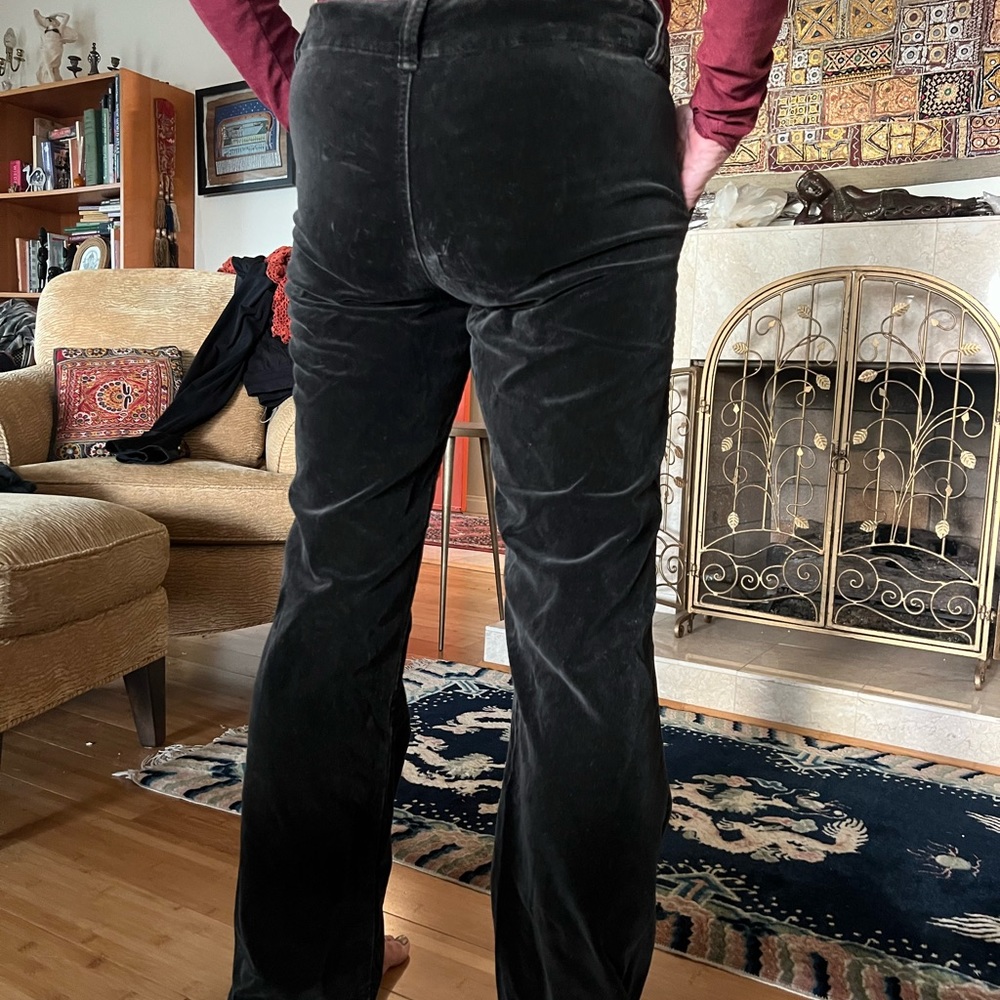 Thick black velvet jeans from neuman Marcus